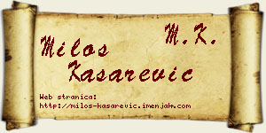 Miloš Kašarević vizit kartica